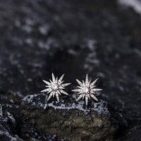 Octopu Stars Crystal Sterling Silver Stud Earrings