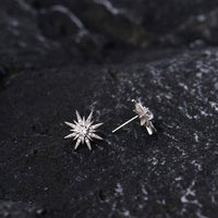 Octopu Stars Crystal Sterling Silver Stud Earrings