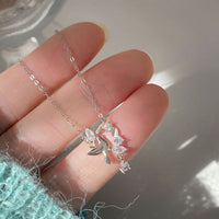 Wheat and Pigeon Garland 925 Sterling Silver Necklace