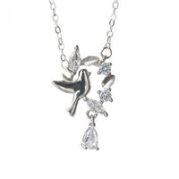 Wheat and Pigeon Garland 925 Sterling Silver Necklace
