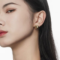 Round Irregular Surface 925 Sterling Silver Stud Earrings