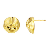 Round Irregular Surface 925 Sterling Silver Stud Earrings
