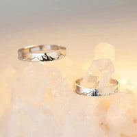 Romantic Timeless Open Adjustable Couple Ring, 925 Sterling Silver