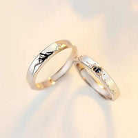 Romantic Timeless Open Adjustable Couple Ring, 925 Sterling Silver