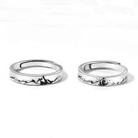 Romantic Timeless Open Adjustable Couple Ring, 925 Sterling Silver