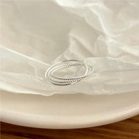 Twisted Triple Circles 925 Sterling Silver Stacker Ring