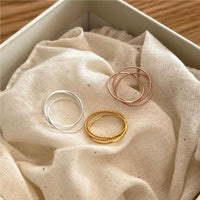 Twisted Triple Circles 925 Sterling Silver Stacker Ring