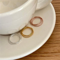 Twisted Triple Circles 925 Sterling Silver Stacker Ring