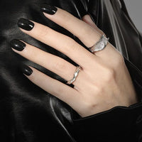 Irregular Wave River Sterling Silver Adjustable Ring