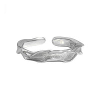 Irregular Wave River Sterling Silver Adjustable Ring