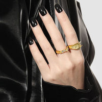 925 Sterling Silver Irregular River Wave Adjustable Ring