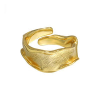 925 Sterling Silver Irregular River Wave Adjustable Ring