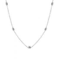 Simple Geometry Oval Beads Sterling Silver Necklace