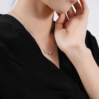 Irregular Wave Round Crystal Necklace