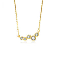 Irregular Wave Round Crystal Necklace