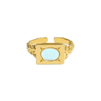 Created Moonstone Geometry Adjustable 925 Sterling Silver Ring
