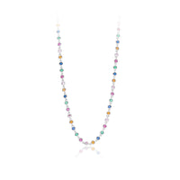 Multi-Color Cubic Zirconia Geometric 925 Sterling Silver Necklace