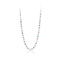 Multi-Color Cubic Zirconia Geometric 925 Sterling Silver Necklace