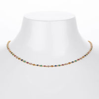 Multi-Color Cubic Zirconia Geometric 925 Sterling Silver Necklace