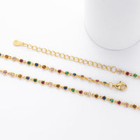 Multi-Color Cubic Zirconia Geometric 925 Sterling Silver Necklace