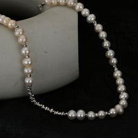 Natural Irregular Pearl 925 Sterling Silver Necklace