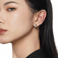 Irregular Surface 925 Sterling Silver Hoop Earring (Single)