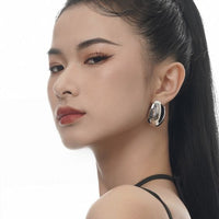 Irregular Geometry Dangling 925 Sterling Silver Earrings