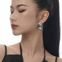 Irregular Geometry Dangling 925 Sterling Silver Earrings