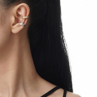 Round Crystal Irregular Border Non-Pierced Earring (Single)