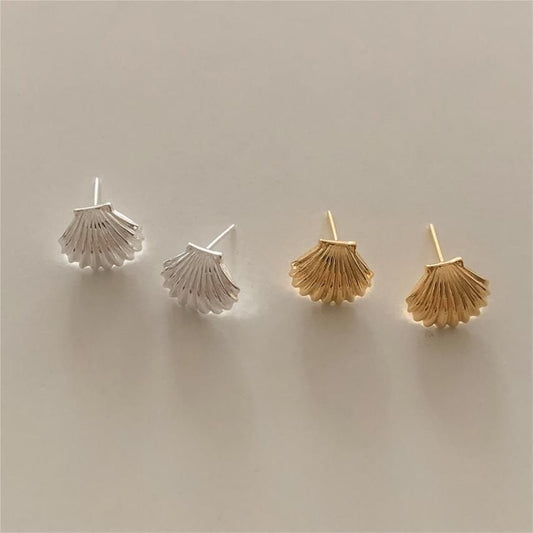 Ocean Conch Sterling Silver Stud Earrings