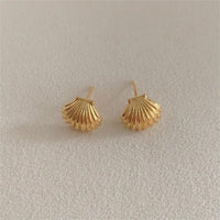 Ocean Conch Sterling Silver Stud Earrings