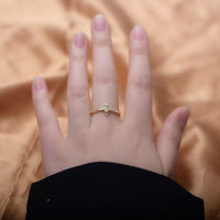 Olive Green Baguette Cubic Zirconia Ring