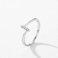 Round Crystal Lines Adjustable 925 Sterling Silver Ring