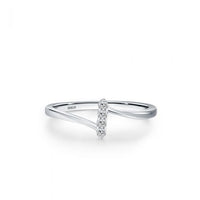 Round Crystal Lines Adjustable 925 Sterling Silver Ring