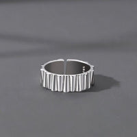 Men's Geometry Vertical Stripes 925 Sterling Silver Adjustable Ring
