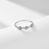 Rose Flower Crystal 925 Sterling Silver Ring