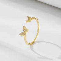 Holiday Butterfly Crystal Adjustable Ring