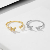 Holiday Butterfly Crystal Adjustable Ring