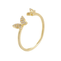 Holiday Butterfly Crystal Adjustable Ring