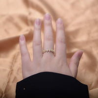 Crystal Leaves 925 Sterling Silver Ring