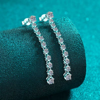 Long Tassel Moissanite Drop Earrings in 925 Sterling Silver