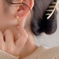 Hollow Irregular Heart Hoop Earrings, 925 Sterling Silver