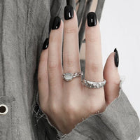 Oval Created Cat's Eye Sterling Silver Adjustable Ring