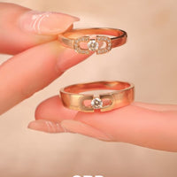 Chic Rose Gold Moissanite Couple Engagement Rings