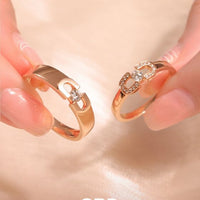 Chic Rose Gold Moissanite Couple Engagement Rings