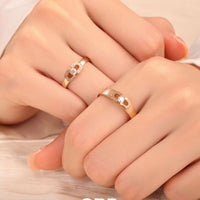 Chic Rose Gold Moissanite Couple Engagement Rings