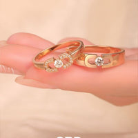 Chic Rose Gold Moissanite Couple Engagement Rings