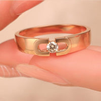Chic Rose Gold Moissanite Couple Engagement Rings