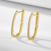 Friend's Letter U Shape 925 Sterling Silver Hoop Earrings