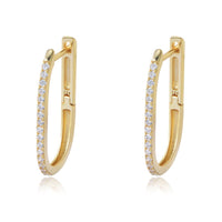 Friend's Letter U Shape 925 Sterling Silver Hoop Earrings